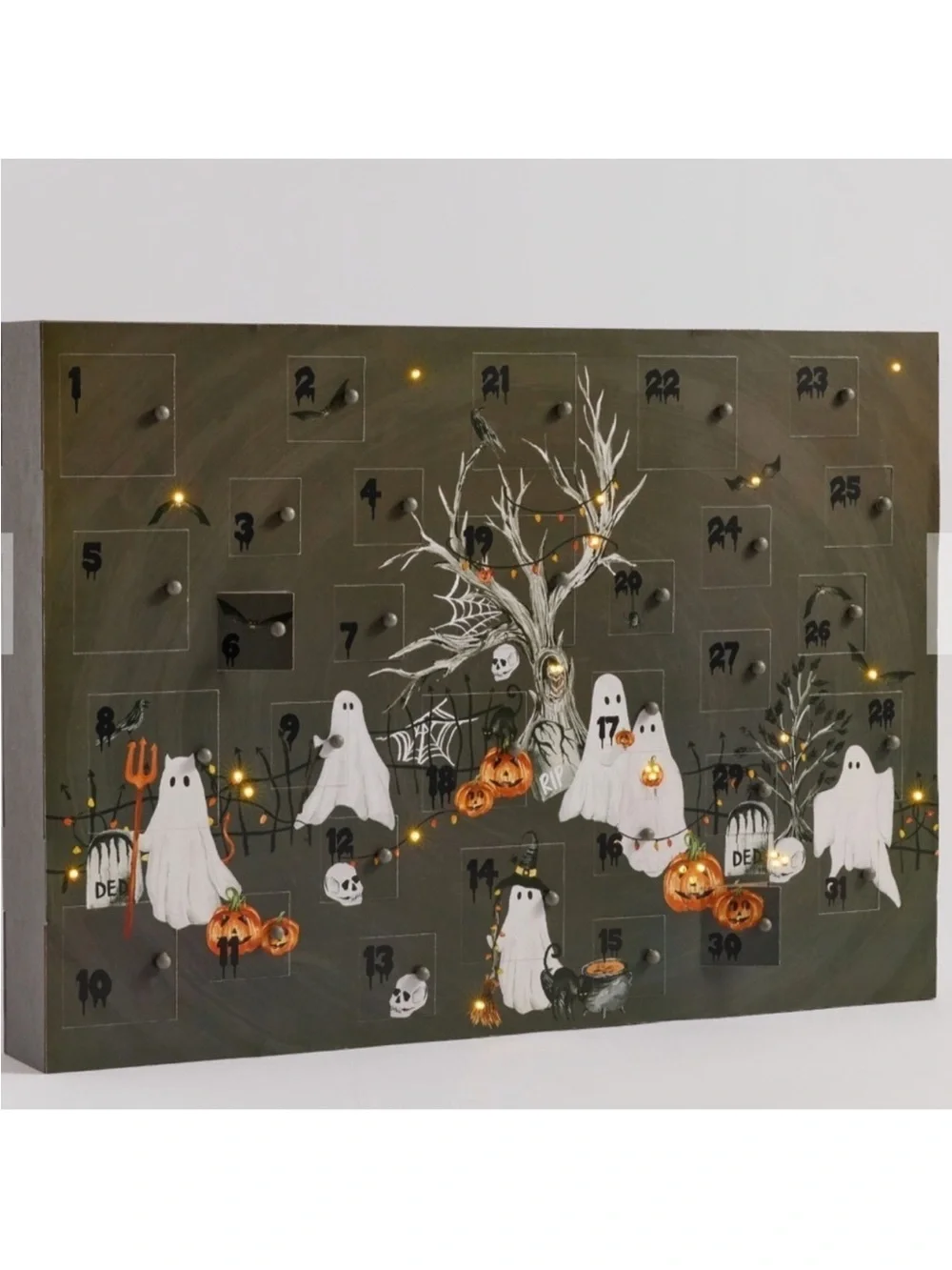 NWT Pottery Barn Extra Large Halloween Countdown Advent Calendar 24x7x3